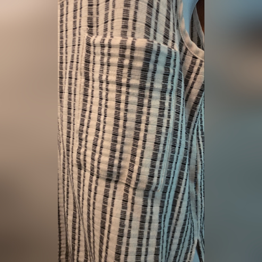 HOST PICK! 🎉Zara White/cream & Black Collection Knit Striped Tank Top SzL NWOT - Picture 4 of 7